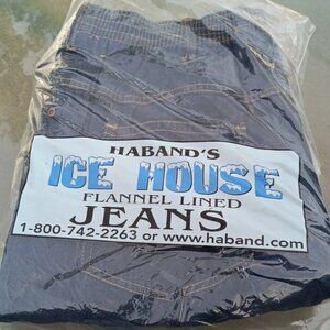 New Haband Ice House Flannel Lined Dark Demin Jeans 40l X 30